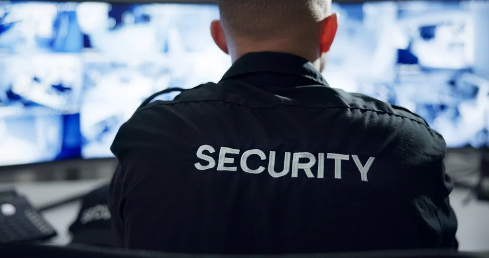 security guard at monitor